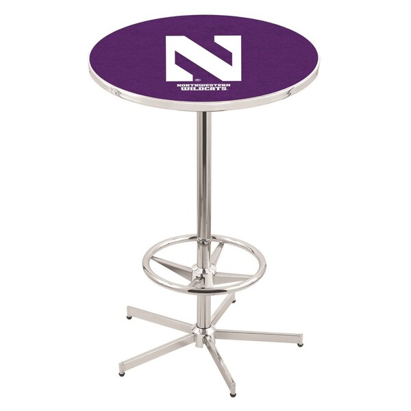 42" Chrome Northwestern Pub Table